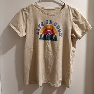 Life is Good Cream Graphic Tee